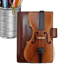 Leather Journal - Vintage Journal with Violin Design,PU Leather Diary for Study Teacher College Journaling Recipe School Meeting