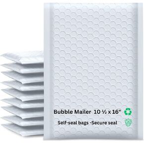 XIIB 100 Pcs Self-Seal White Bubble Mailers, 10 1⁄2 x 16" Waterproof Mailing Envelopes, Bubble Padded Envelopes and Shipping Bags