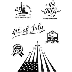 Arbuya Independence Day 4th July Clear Stamp for Card Making Decoration and DIY Scrapbooking (Type 3)