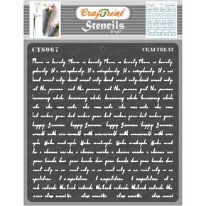 CrafTreat Reusable Scripture Stencil for Painting on Wood, Canvas, Paper, Fabric, Floor, Wall and Tile - 6x6 Inches Script Stencil - DIY Art and Craft - Crafting Script Alphabet