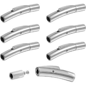 6 Sets Stainless Steel Leather Cord End Clasp Column Bayonet Clasps 3MM Hole Leather Cord End Connectors Clasps Closures Leathers Cords Buckle for DIY Bracelets Necklaces Buckle Jewelry Making