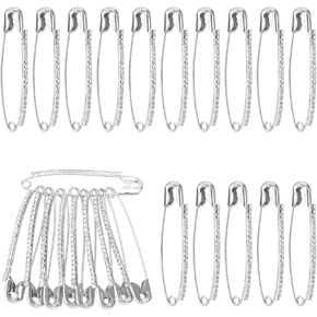24pcs Brooch Pins, Silver Rhinestone Metal Brooch Pins for Women Bright Safety Pin Brooch Decorative Safety Pins for Clothing Scarf Hat Dress Sweater