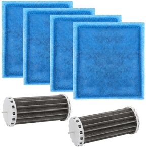 Aquarium Filter Set for Ma-rineland Pen-Guin Filter 200 350 200B 350B - 2 Assembly Biowheel Fish Tank Hang On Filter Part with 4 Filter Cartridges