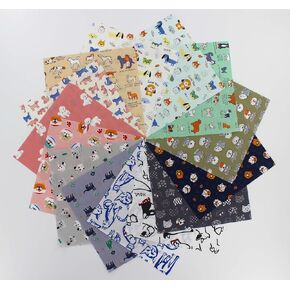42-Pack 5x5 Inch Cat & Dog Cotton Fabric Squares for Quilting,Multi-Color Cute Animal Print Charm Packs Precut Quilting Supplies
