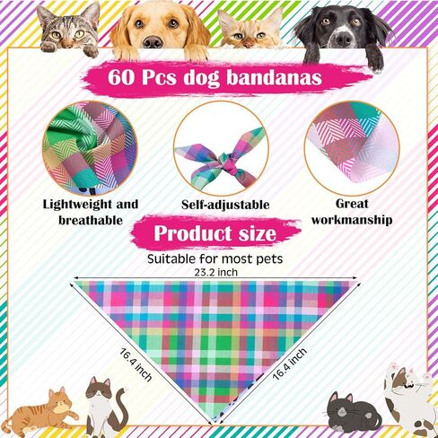 Sanwuta 108 PCS Dog Bandanas Bulk for Summer Tovemable Dog Paw Bow Ties Tilectible Pet Pet Triangle Triangle Dickf for Summer Beach Hawaii Assumeories in Kuwait