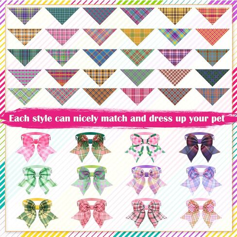 Sanwuta 108 PCS Dog Bandanas Bulk for Summer Tovemable Dog Paw Bow Ties Tilectible Pet Pet Triangle Triangle Dickf for Summer Beach Hawaii Assumeories in Kuwait