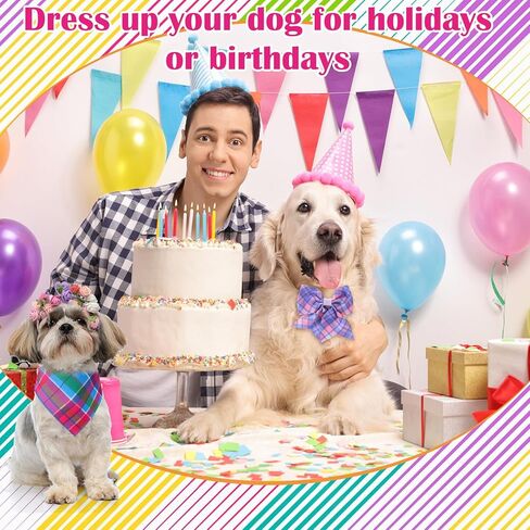 Sanwuta 108 PCS Dog Bandanas Bulk for Summer Tovemable Dog Paw Bow Ties Tilectible Pet Pet Triangle Triangle Dickf for Summer Beach Hawaii Assumeories in Kuwait
