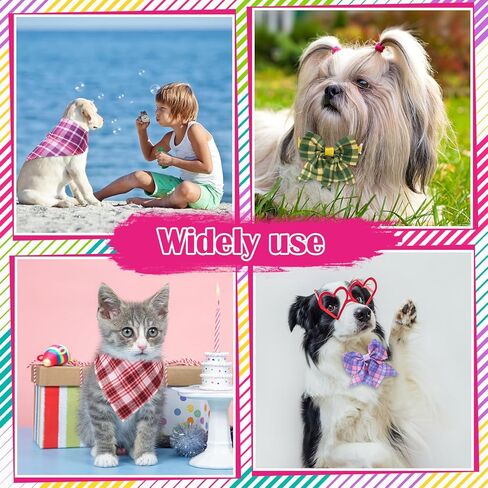 Sanwuta 108 PCS Dog Bandanas Bulk for Summer Tovemable Dog Paw Bow Ties Tilectible Pet Pet Triangle Triangle Dickf for Summer Beach Hawaii Assumeories in Kuwait