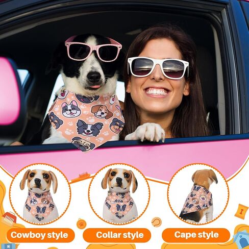Sanwuta 120 Pcs Paw Dog Bandanas Bulk Pet Bibs Colorful Triangle Scarf Paw Pattern Pet Bandanas for Medium Large Dogs Birthday Holiday Summer Costume Decor in Saudi Arabia