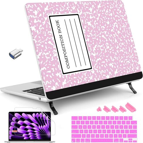 علبة Tuiklol لـ MacBook Air 15 Inch 2025 2024 2023 Model A3241 M4 / M3 A3114 / M2 A2941 ، علبة قذيفة صلبة مع غطاء لوحة مفاتيح لغطاء Macbook Air 15.3 '، in Saudi Arabia