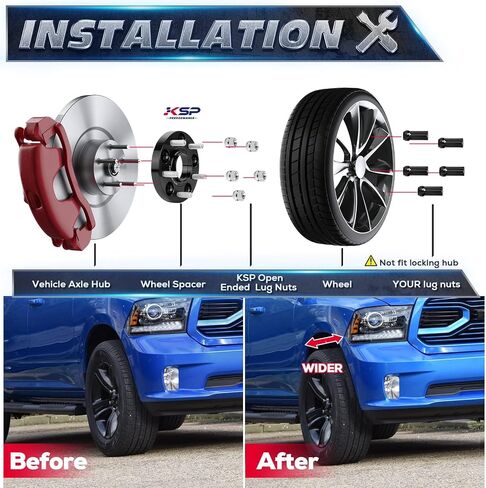 KSP 1.5" Ram 1500 Wheel Spacers, 4pcs 2002-2010 Dodge Ram 1500 Forged Rim Spacer with 9/16-18 Stud 77.8mm Hub Bore, 5x5.5 to 5x5.5 Durable Spacers with Hub Lip for Durango 2004-2009&Dakota 2005-2011 in Saudi Arabia