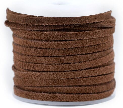 TheBeadChest 6.0mm Black Flat Suede Leather Cord (75ft) in Saudi Arabia