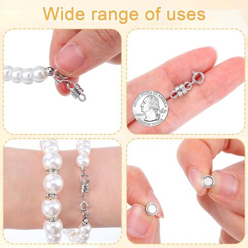 925 Sterling Silver Necklace Clasps, 2 PCS Silver Jewelry Clasps for Necklaces Extender Bracelet Clasp and Closures Accessories, Jewelry Making Supplies in Saudi Arabia