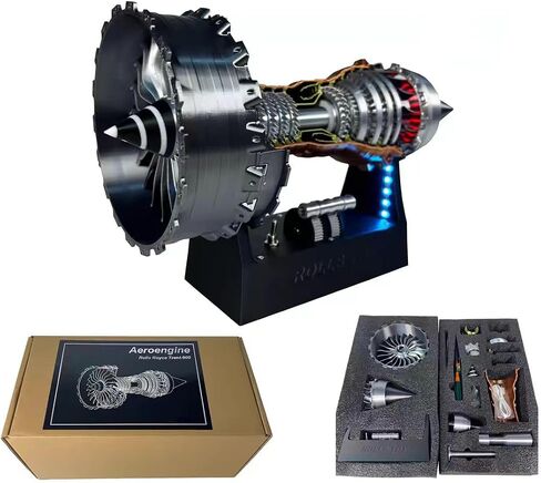 TR900 Turbofan Model Kit, Adjustable Speed Aircraft Engine with LED Light, Mechanical Science Aero Engine Education Toy Gift Decor for Adult Hobbyists, 28cm (Assembly Version) in Saudi Arabia