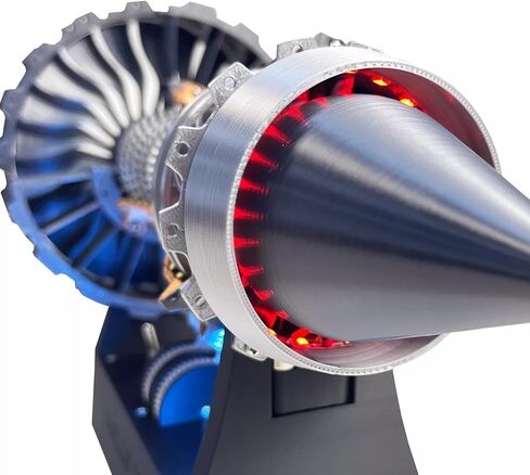 TR900 Turbofan Model Kit, Adjustable Speed Aircraft Engine with LED Light, Mechanical Science Aero Engine Education Toy Gift Decor for Adult Hobbyists, 28cm (Assembly Version) in Saudi Arabia