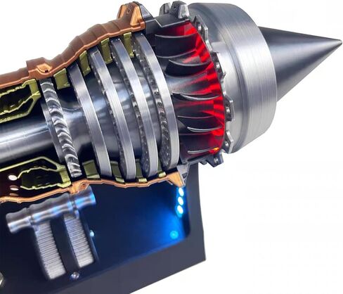 TR900 Turbofan Model Kit, Adjustable Speed Aircraft Engine with LED Light, Mechanical Science Aero Engine Education Toy Gift Decor for Adult Hobbyists, 28cm (Assembly Version) in Saudi Arabia