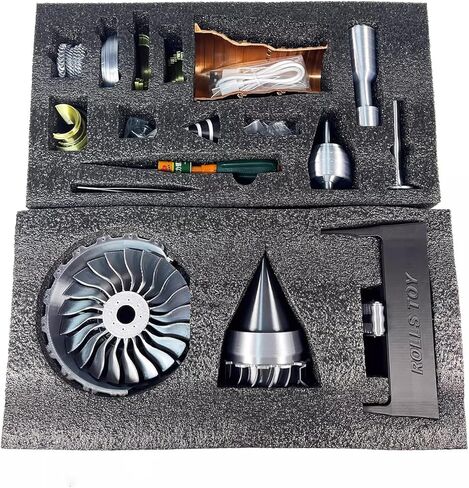 TR900 Turbofan Model Kit, Adjustable Speed Aircraft Engine with LED Light, Mechanical Science Aero Engine Education Toy Gift Decor for Adult Hobbyists, 28cm (Assembly Version) in Saudi Arabia