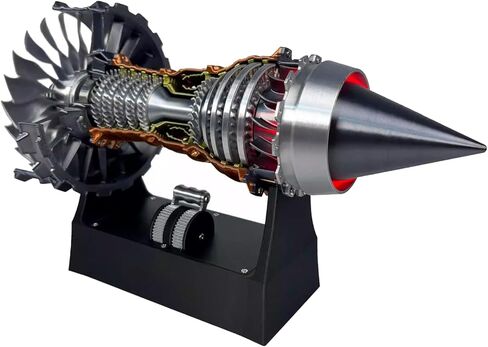 TR900 Turbofan Model Kit ، محرك الطائرات القابل للتعديل مع ضوء LED ، علوم ميكانيكية Aero Engine Enugal Decor in Kuwait