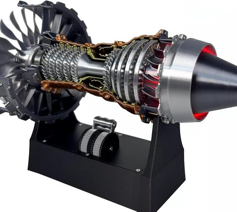 TR900 Turbofan Model Kit ، محرك الطائرات القابل للتعديل مع ضوء LED ، علوم ميكانيكية Aero Engine Enugal Decor in Kuwait