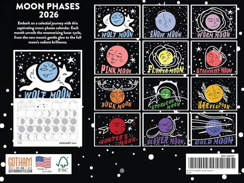 Crystal Calendar 2026 Gemstone Rocks Minerals Crystals Monthly Wall Calender 12 Month | American Made In The USA in Saudi Arabia