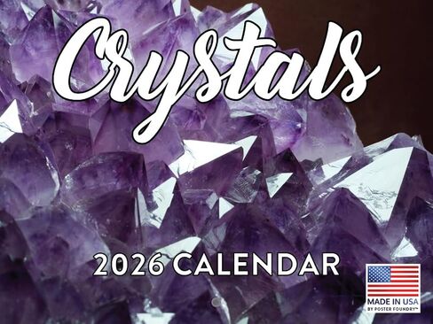 Crystal Calendar 2026 Gemstone Rocks Minerals Crystals Monthly Wall Calender 12 Month | American Made In The USA in Saudi Arabia