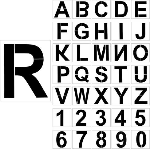 SATINIOR 36 Pieces Large Letter Stencils Number Reusable Alphabet Stencils Numbers Templates Craft for Wood Wall Fabric Signage Chalkboard Painting DIY Projects (12 Inch) in Saudi Arabia