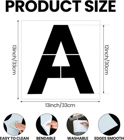 SATINIOR 36 Pieces Large Letter Stencils Number Reusable Alphabet Stencils Numbers Templates Craft for Wood Wall Fabric Signage Chalkboard Painting DIY Projects (12 Inch) in Saudi Arabia