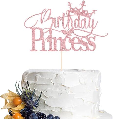 عيد ميلاد الأميرة توببر ، بريق تاج العيوب Happybirthday Topper for Girl Birthday/Girl Phils Party/Dinn in Kuwait