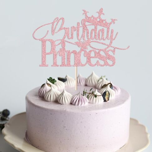 عيد ميلاد الأميرة توببر ، بريق تاج العيوب Happybirthday Topper for Girl Birthday/Girl Phils Party/Dinn in Kuwait