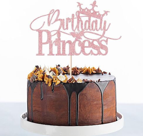 عيد ميلاد الأميرة توببر ، بريق تاج العيوب Happybirthday Topper for Girl Birthday/Girl Phils Party/Dinn in Kuwait