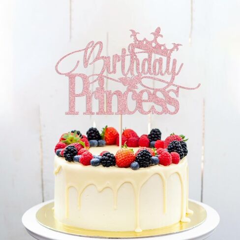 عيد ميلاد الأميرة توببر ، بريق تاج العيوب Happybirthday Topper for Girl Birthday/Girl Phils Party/Dinn in Kuwait