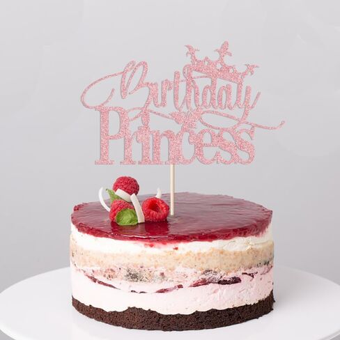 عيد ميلاد الأميرة توببر ، بريق تاج العيوب Happybirthday Topper for Girl Birthday/Girl Phils Party/Dinn in Kuwait
