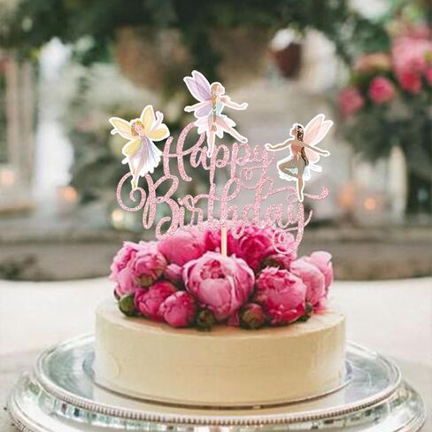 RSSTARXI 1 حزمة خرافية عيد ميلاد سعيد كعكة عيد ميلاد أعلى بريق GRADL GARDER FLORAL FARIES CAK in Saudi Arabia