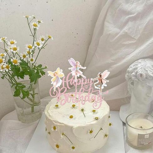 RSSTARXI 1 حزمة خرافية عيد ميلاد سعيد كعكة عيد ميلاد أعلى بريق GRADL GARDER FLORAL FARIES CAK in Saudi Arabia