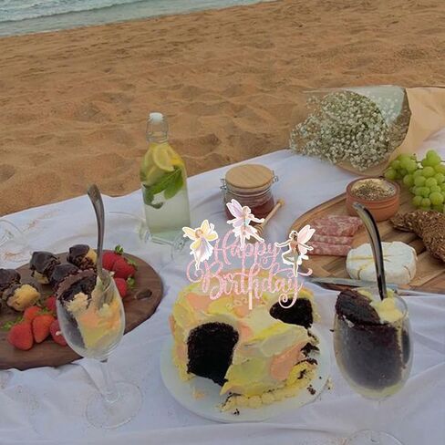 RSSTARXI 1 حزمة خرافية عيد ميلاد سعيد كعكة عيد ميلاد أعلى بريق GRADL GARDER FLORAL FARIES CAK in Saudi Arabia