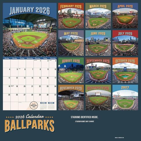 2026 Ballparks Wall Calendar in Saudi Arabia