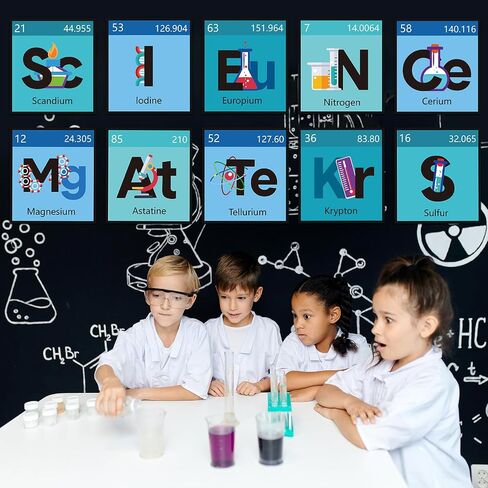 10 PCS Science Classroom Decoration Banner and Poster for Assustist Scientist Bulletin Phulletin Poard Science Science Scients Clutout for Amber Middle Preschool Supplies (Colorful) in Kuwait