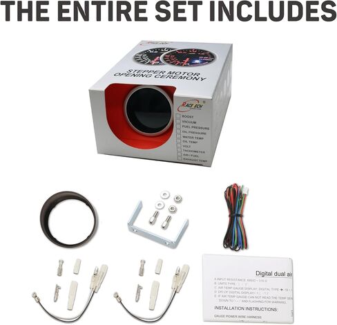 مقياس رقمي RACETECH 52 مم 2-1/16 بوصة - شاشة زرقاء 7 قطاعات، مقياس درجة حرارة هواء السحب الكهربائي 52 مم (ث/مستشعر) (درجة فهرنهايت) in Kuwait