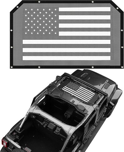 RT-TCZ لسيارة Wrangler JL Sunshade Mesh Top Flag American Flag، JT Shade بيكيني غطاء علوي لسيارة Jeep Wrangler JL JLU Gladiator JT 2018 Up 4 أبواب in Saudi Arabia