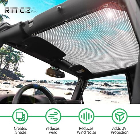 RT-TCZ لسيارة Wrangler JL Sunshade Mesh Top Flag American Flag، JT Shade بيكيني غطاء علوي لسيارة Jeep Wrangler JL JLU Gladiator JT 2018 Up 4 أبواب in Saudi Arabia