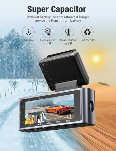 OMBAR Dash Cam 5G WiFi GPS، كاميرا داش 3 قنوات أمامية وخلفية من الداخل 2K+1080P+1080P، شاشة LCD 3.18 بوصة، بطاقة 64 جيجابايت متضمنة، كاميرا داش مزدوجة للسيارات 4K/2K/1080P+1080P رؤية ليلية بالأشعة تحت الحمراء، WDR، G- الاستشعار in Kuwait