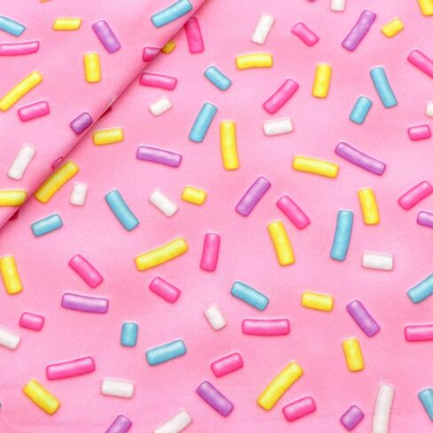 Candy Printed Double Brushed Polyester Fabric Soft Smooth 4 Way Stretch Knit Fabric by The Yard for Dress Sewing (Pink) in Saudi Arabia