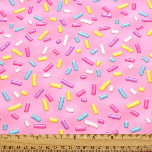 Candy Printed Double Brushed Polyester Fabric Soft Smooth 4 Way Stretch Knit Fabric by The Yard for Dress Sewing (Pink) in Saudi Arabia
