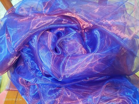 Two Tone Sheer Organza Fabric Iridescent -3.3 Yard Long,59-Inch Wide - for DIY,Sewing Crafts,Wedding & Party Decorations,Tulle,Gauze,Fabric Decorative Edge,Handicraft Enthusiasts（Two Tone Purple red） in Saudi Arabia