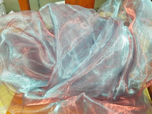 Two Tone Sheer Organza Fabric Iridescent -3.3 Yard Long,59-Inch Wide - for DIY,Sewing Crafts,Wedding & Party Decorations,Tulle,Gauze,Fabric Decorative Edge,Handicraft Enthusiasts（Two Tone Purple red） in Saudi Arabia