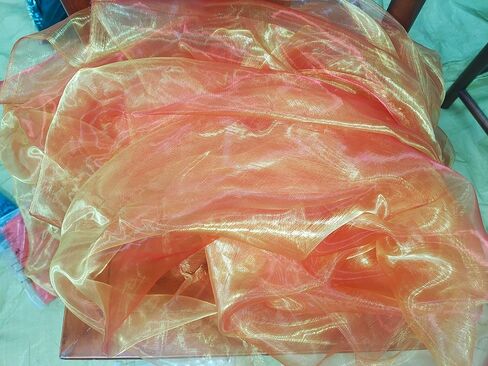 Two Tone Sheer Organza Fabric Iridescent -3.3 Yard Long,59-Inch Wide - for DIY,Sewing Crafts,Wedding & Party Decorations,Tulle,Gauze,Fabric Decorative Edge,Handicraft Enthusiasts（Two Tone Purple red） in Saudi Arabia