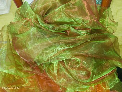 Two Tone Sheer Organza Fabric Iridescent -3.3 Yard Long,59-Inch Wide - for DIY,Sewing Crafts,Wedding & Party Decorations,Tulle,Gauze,Fabric Decorative Edge,Handicraft Enthusiasts（Two Tone Purple red） in Saudi Arabia