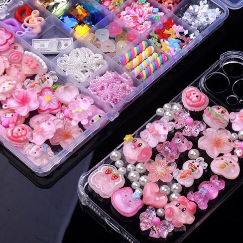 3980 Pcs Junk Case Charms Kit for Phone Case,Slime Craft,Cute Nail Art Charms in Kuwait