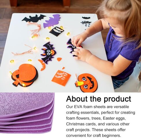 Rebower 12pcs Foam Sheets Plage Glitter Foam Arts Paper 12 × 8 × 5/64 بوصة [لمشروع الحرف اليدوية ، سكرابوكينغ ، DIY ، الحرف اليدوية ، الأزياء] -30 سم × 20 سم × 2 مم / برتقالي in Saudi Arabia