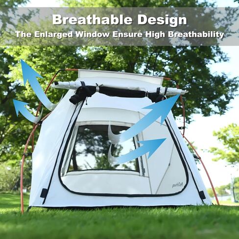 Dog Tent and Portable Playpen Outdoor Waterproof, with Aluminum Poles and Camping Mat, Pet Tent with Zippered Mesh Door, Dog House Outdoor, for Camping, Travel, Backyard, Patio (White, Large) in Saudi Arabia